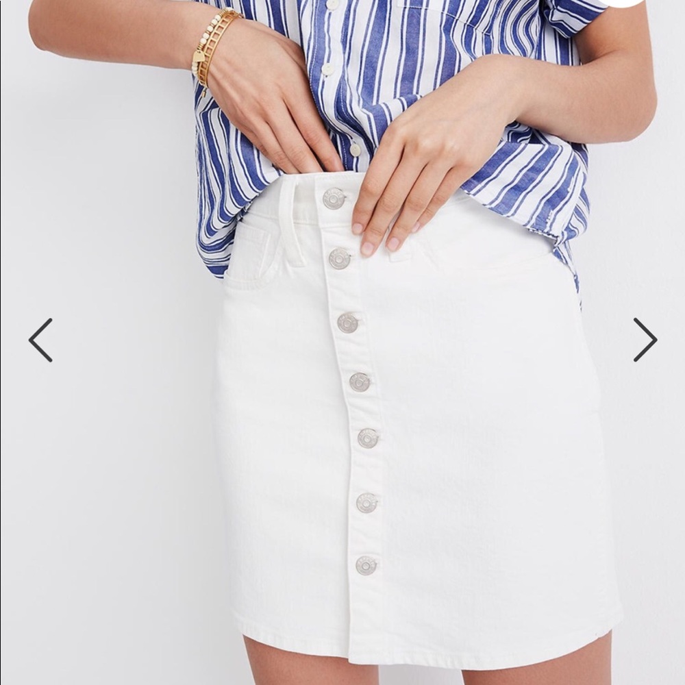Madewell White stretch denim skirt 29 NWT